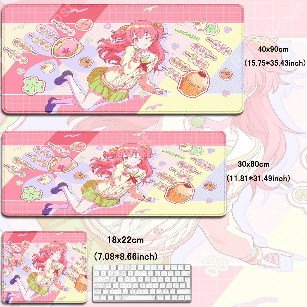XXL Anime Mädchen HD Schreibtischmatte PJSK Project Sekai Colorful Stage Nightcord Gummi-Mauspad Großes Gaming Rutschfestes Tastatur Schutzmatte
