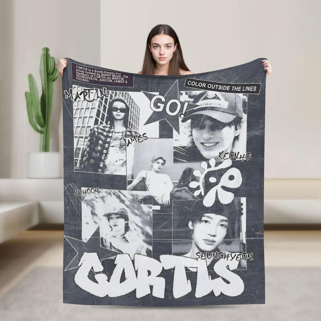 Soft Blanket Airplane Travel CORTIS Kpop  Throw Blanket  Flannel Bedspread For Living Room Novelty Sofa Bed Cover