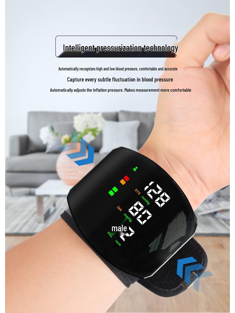 

Высокоточный автоматический запястный тонометр для домашнего использования Medical Grade Precision