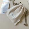 French Stripe String Pouch - Beige
