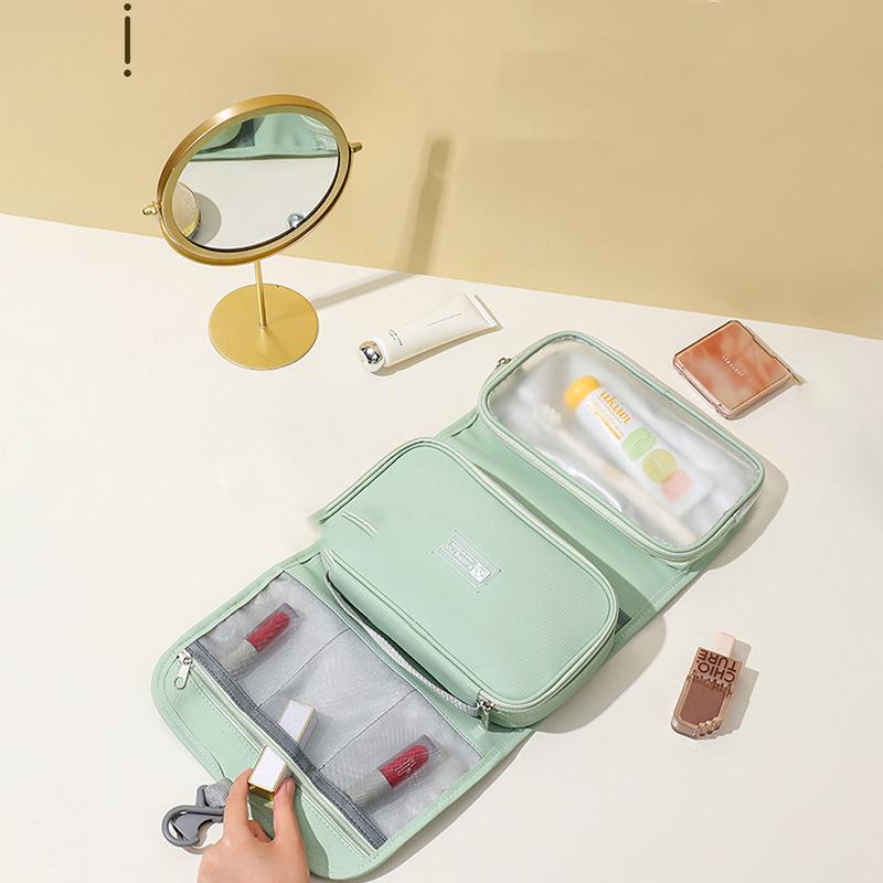 Travel Toiletry Bag Hanging Waterproof Foldable Shower Organizer With Handle For Travel Gym Camping Weekend Trip