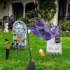 Flying Witch Halloween Decor Halloween Witch On Broom with Light-up Eyes Scary Props Holiday Decor Ornament for Indoor Tree