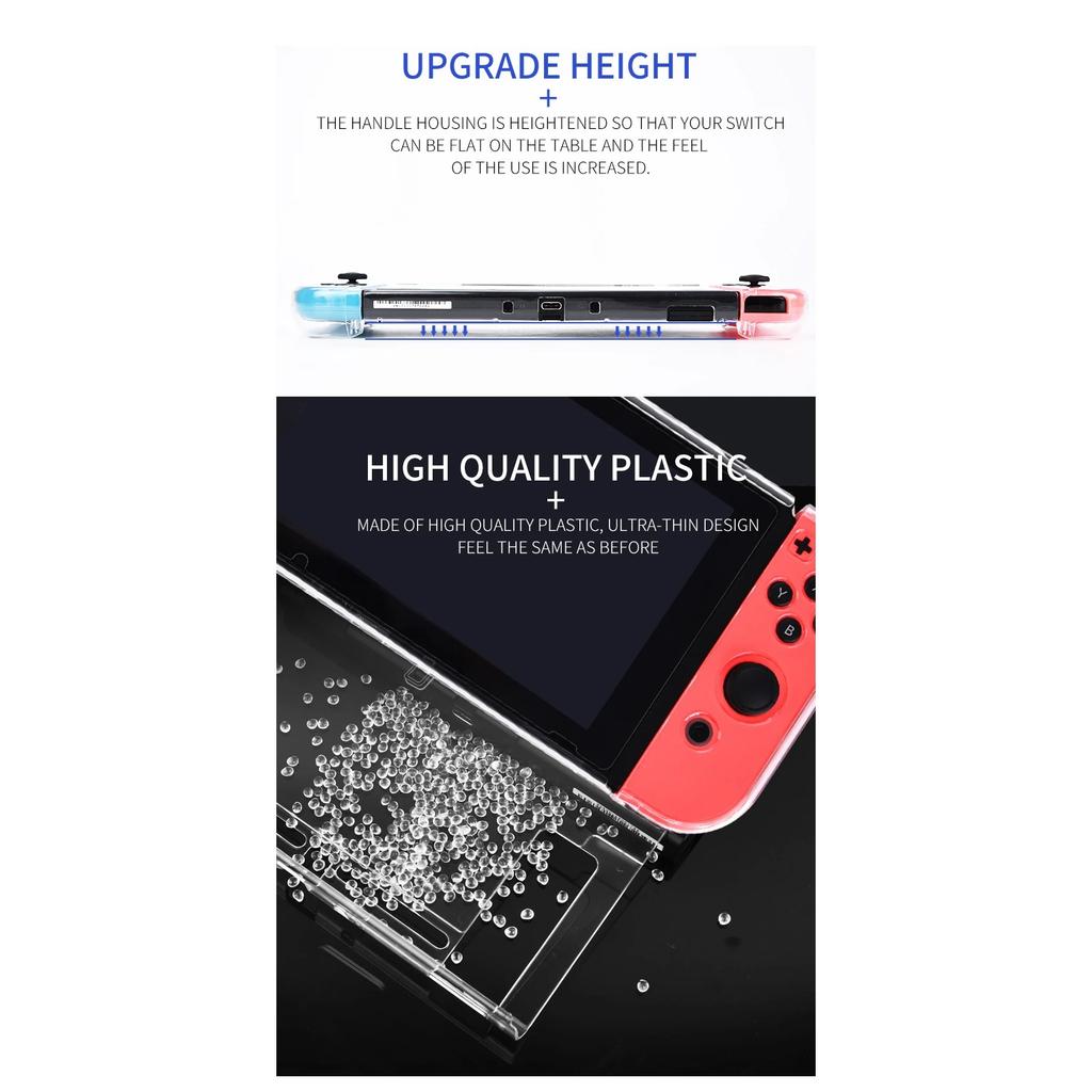 Transparent Protective Case with Scratch Protection for Handheld Game Console Clear Hard Cover for Switch