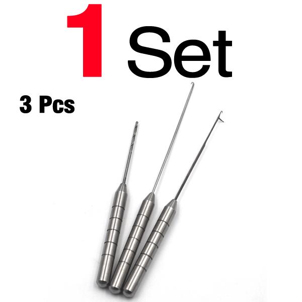 MNFT 1Set with 3pcs Stainless Steel Fishing Rigging Bait Drill&Needle Combo Set Strong and Easy to Use Carp Fishing Tackle Tools