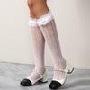 Kave Nero Stile Giapponese Lolita Calzettoni Al Ginocchio Calze da Donna Sexy Pizzo Fiocco Calze Lunghe Calzettoni Autoreggenti Ragazze Dolci