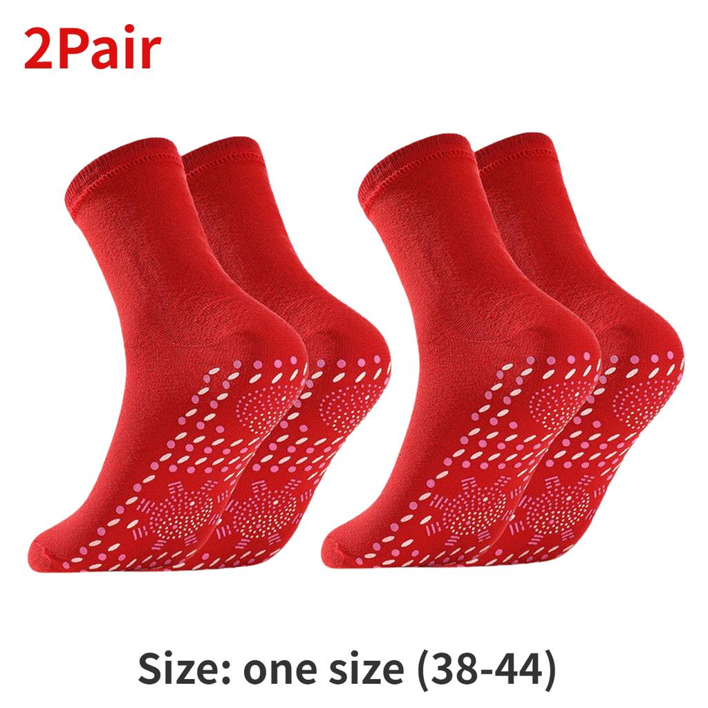 1/2Pair Self-heating Socks Winter Thermal Heated Socks Soft Elastic Thicken Anti-Slip Socks For Women Men Skiing Foot Warmer