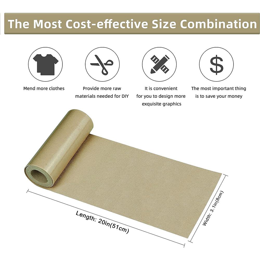 2026 Trending 3.1x20 inch Roll Twill Iron On Patches Washable Inside/Outside for Garment Bags Repair & Decoration Material