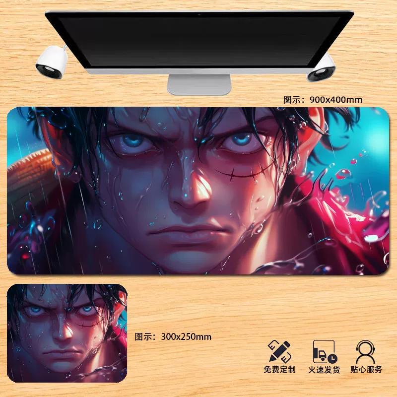 Japanese Anime ONE PIECE Leather Mouse Pad Oversized Boys Animation E-sports Game Keyboard Pad Monkey D. Luffy Computer Desk Pad Non-slip Mouse Pad