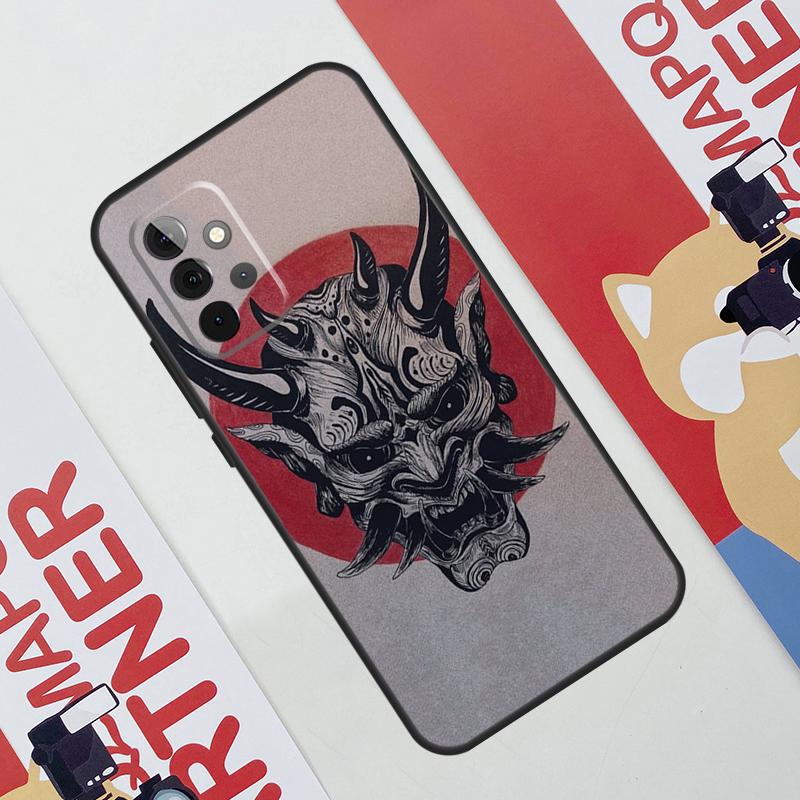 Japanese Oni Hannya Demon Mask Case For Samsung Galaxy A54 A34 A24 A14 A73 A53 A33 A23 A13 A52 A32 A22 A12 A51 A71 Cover