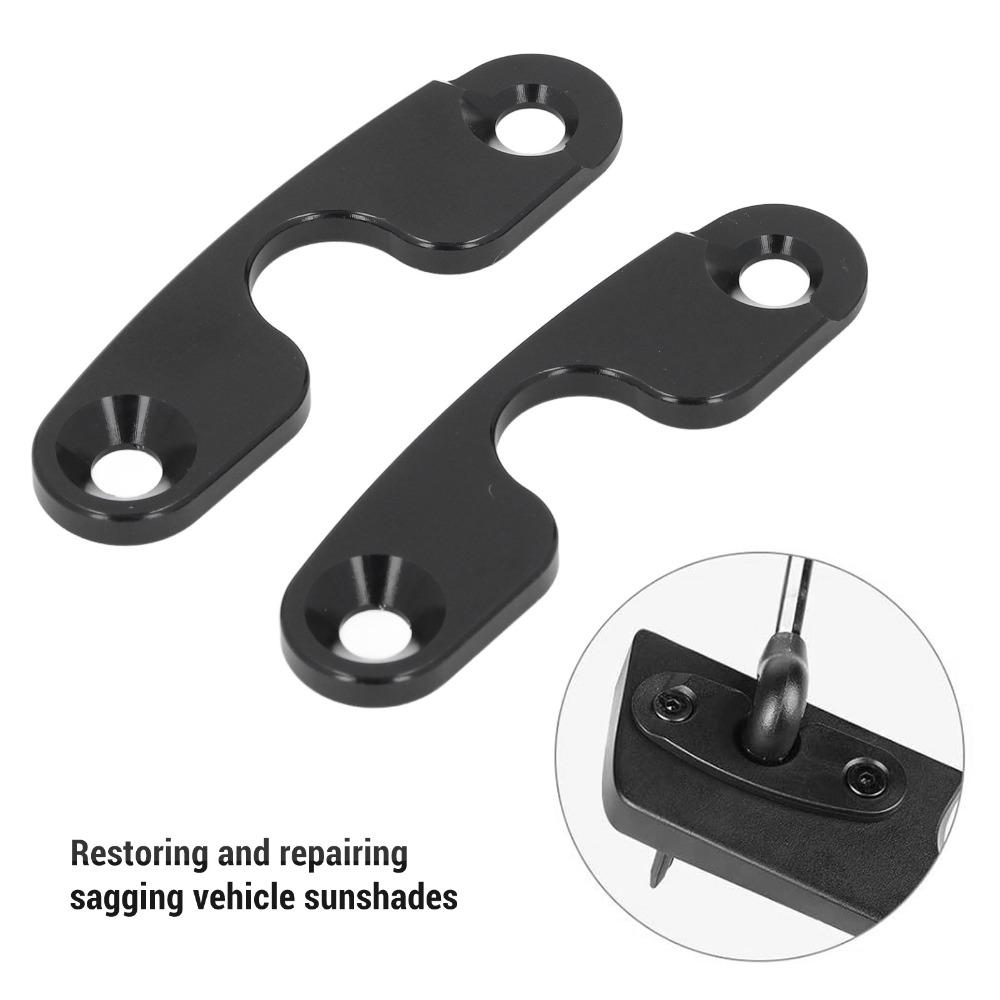 2pcs Round 2 Design Sun Visor Repair Kit Aluminum Alloy Visor Kit Driver Side & Passenger Side