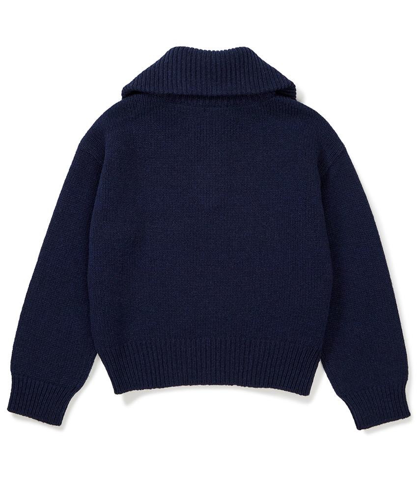 CLOVE [23Fw Clove] Nordic Half-Zip Knit (Navy)