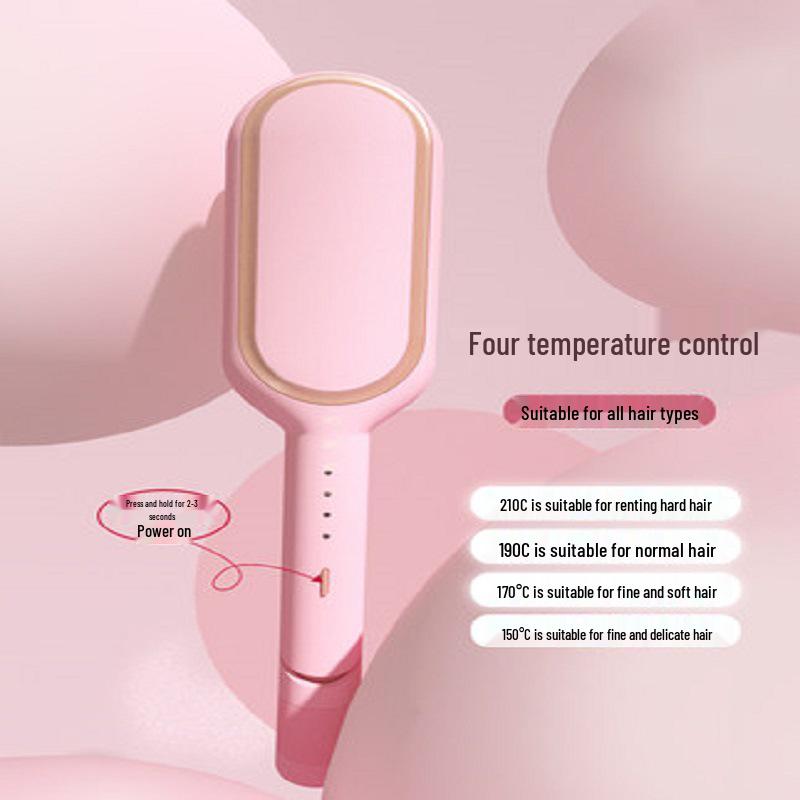 

Minhuang Mini Wireless Rechargeable Straightening Brush with Negative Ion Hair Care Peacock Green EU
