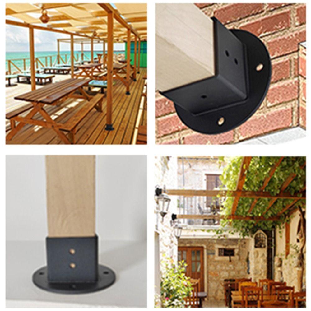 2pcs Rust Resistant Pergola Post Bracket 2X2 Square Durable Fence Pole Flange Base Sturdy Metal Constructio Heavy Duty