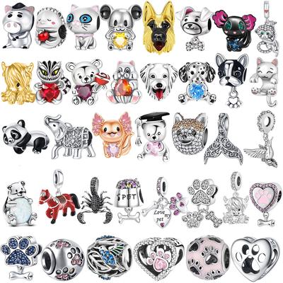 Neuer Kupfer Skorpion Panda Elefant Affe Hund Charm Perle Passend für Original Armband Halskette DIY Damen Boutique Schmuck