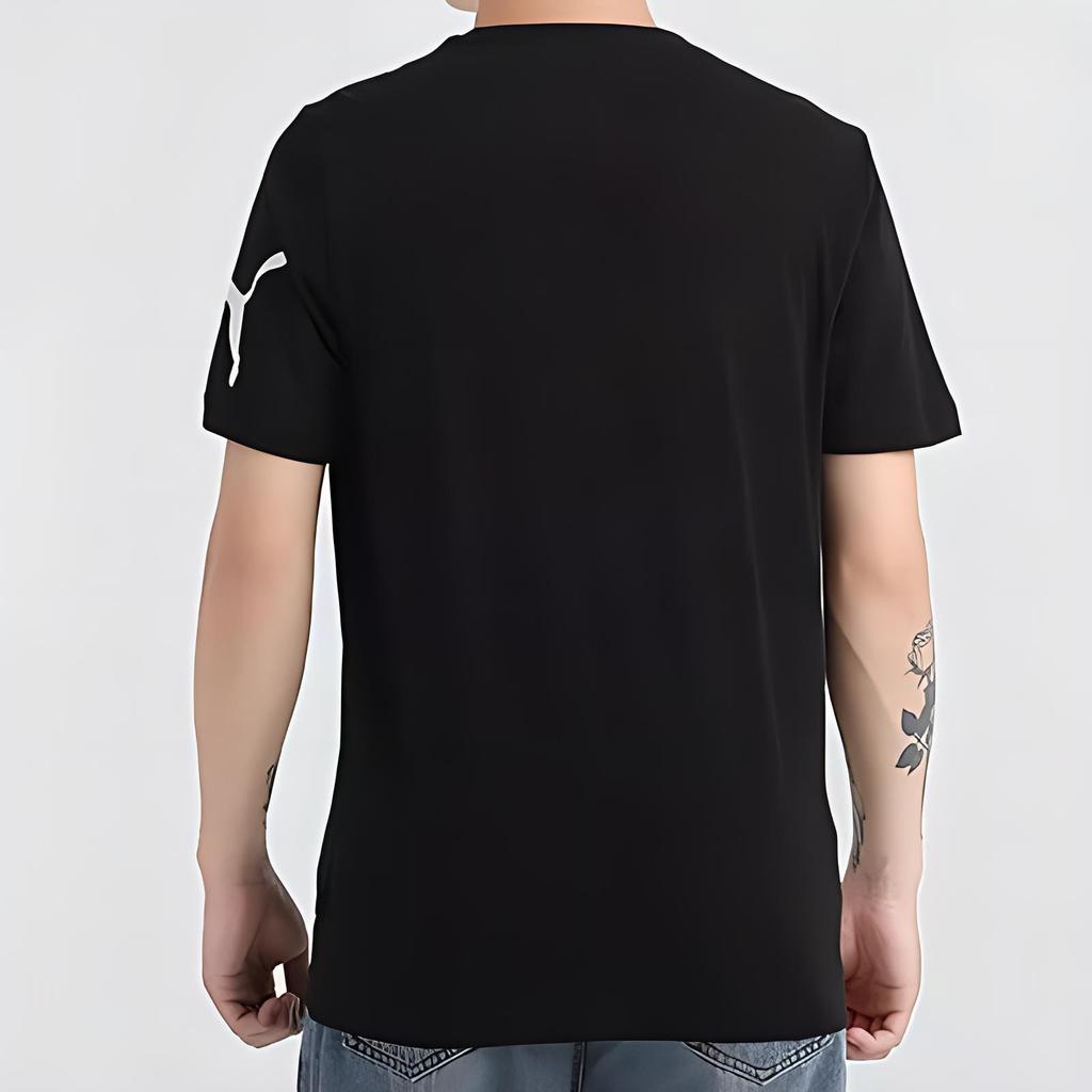 Puma Casual Sports Round Neck Short Sleeve T-Shirt Men Tops Black 581710-01