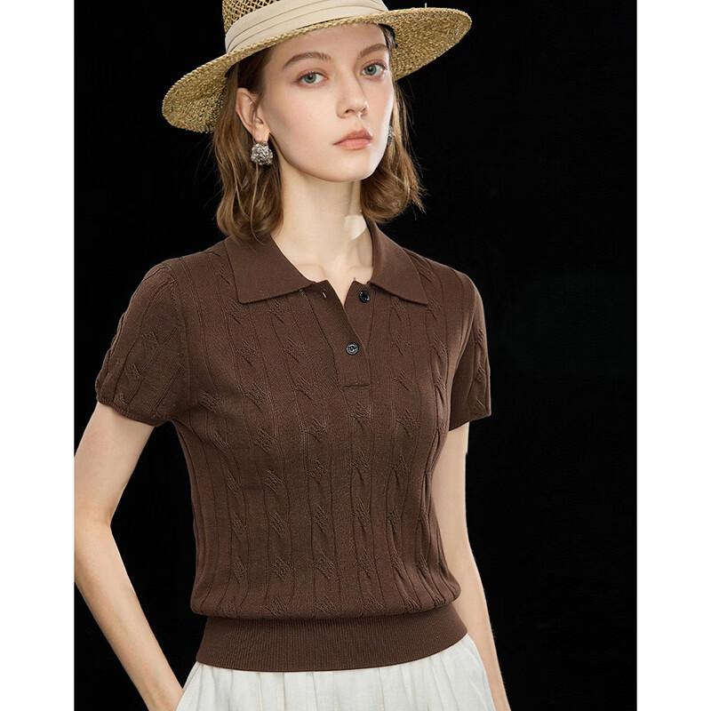 Women's Tencel Linen Blend Lapel Knit Top