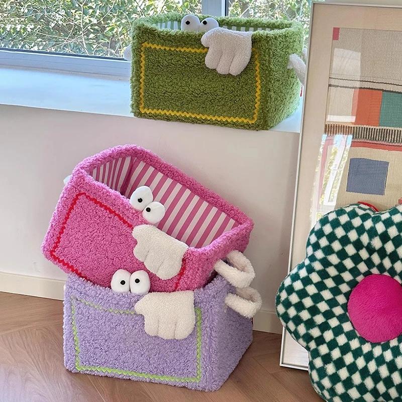 

Корзина для хранения Big Eyes, одежда, игрушки, закуски, ящик для хранения, принадлежности для детской комнаты, украшение комнаты, эстетика, кухонный органайзер