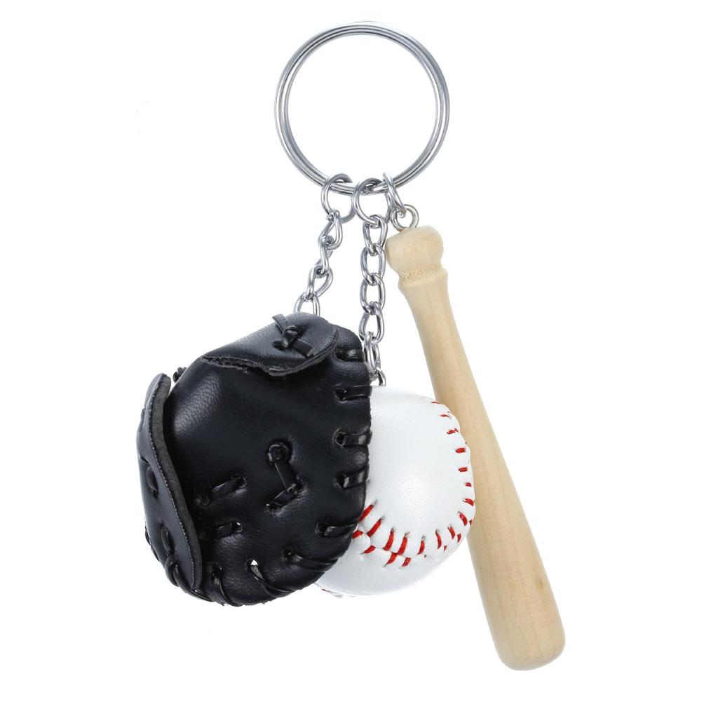 Creative Baseball Keychain Bag Pendant Set - Fashionable Three-Piece Couple Gift & Ornament