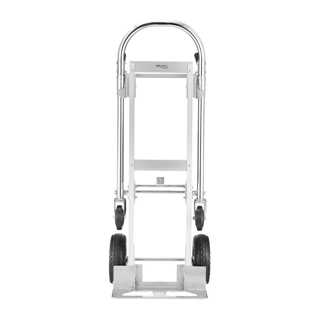 VEVOR 2 In 1 Hand Truck, 453.6 Kg Load Capacity for 4-Wheel Mode, Convertible Hand Truck Dolly with Non-Slip Handle & Wheels