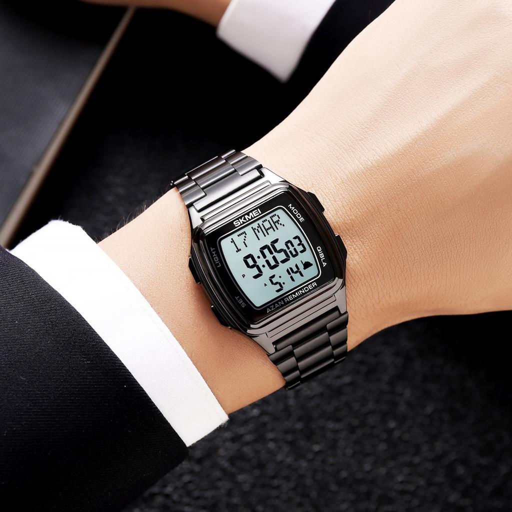 SKMEI 2240 Time Reminder Direction Function Wristwatch For Women Men Digital Watch Led Light Display Watches Pilgrimage