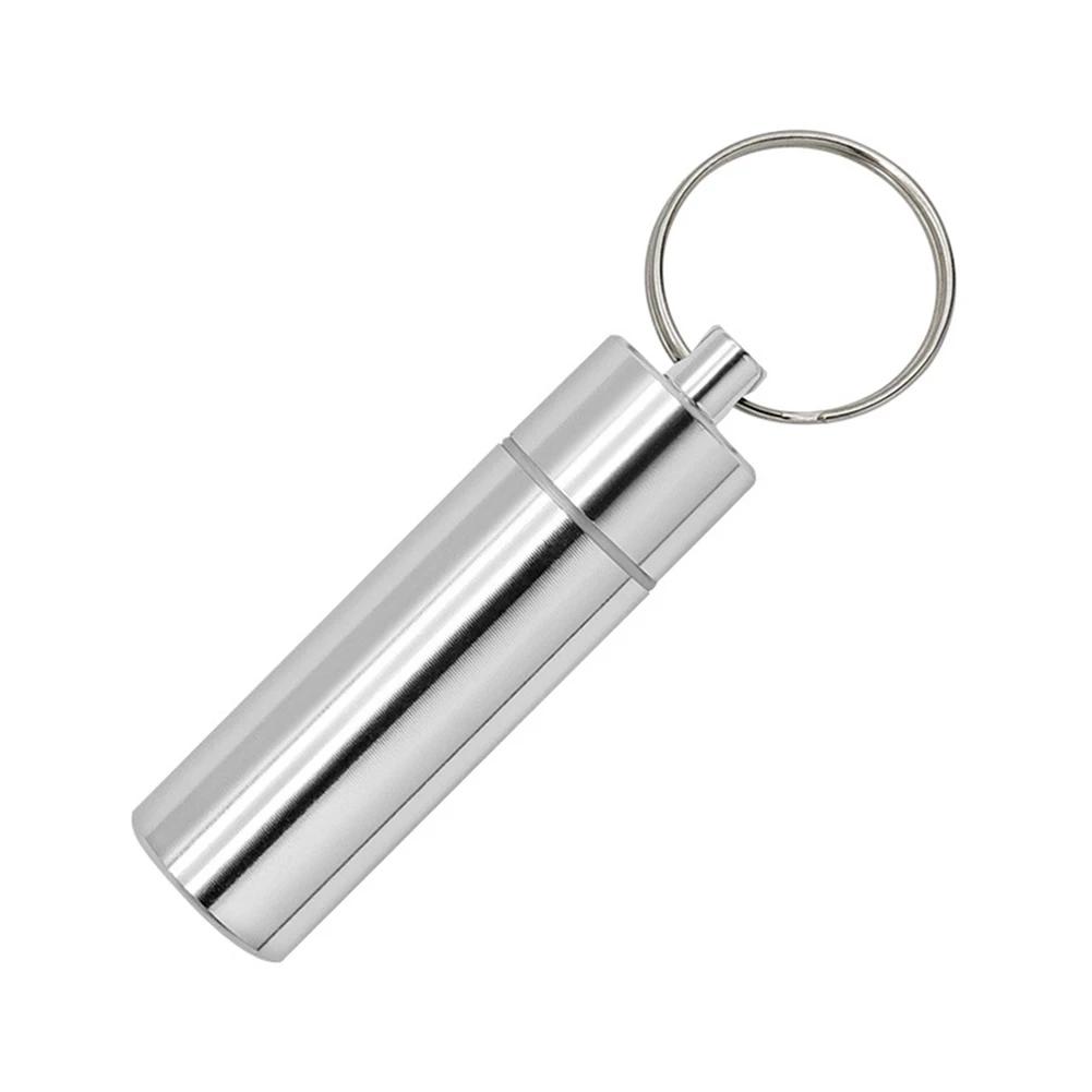 1-4 Stück Wasserdichte Aluminium Pillendose Schlüsselanhänger Karabiner Medikamentenbehälter Behälter Flaschenhalter Outdoor Pillenbox Pillendose Anhänger