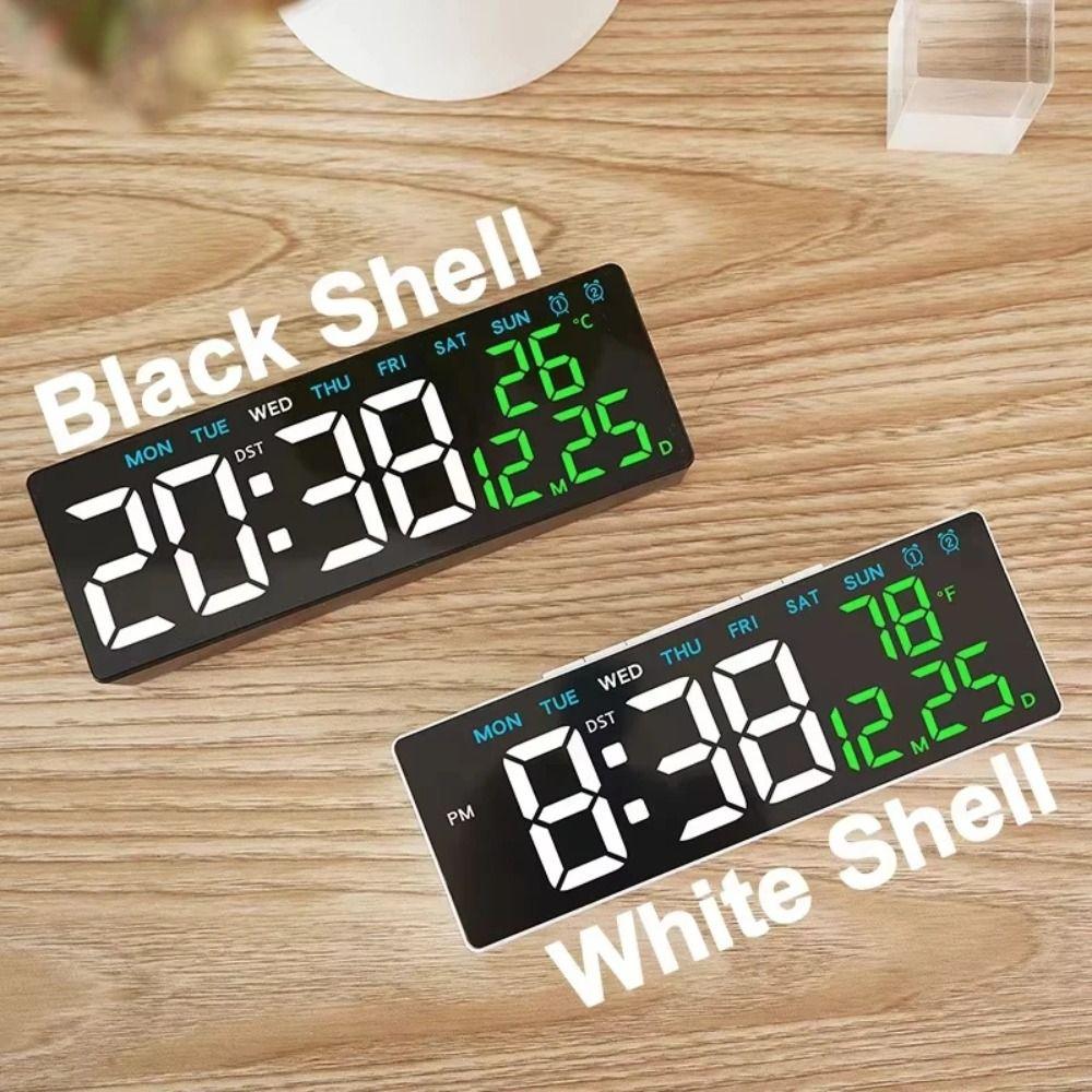 2 Alarms Large Digital Clock 12/24H Format Dual Control Table Clock Alarm Clock  for Living Room