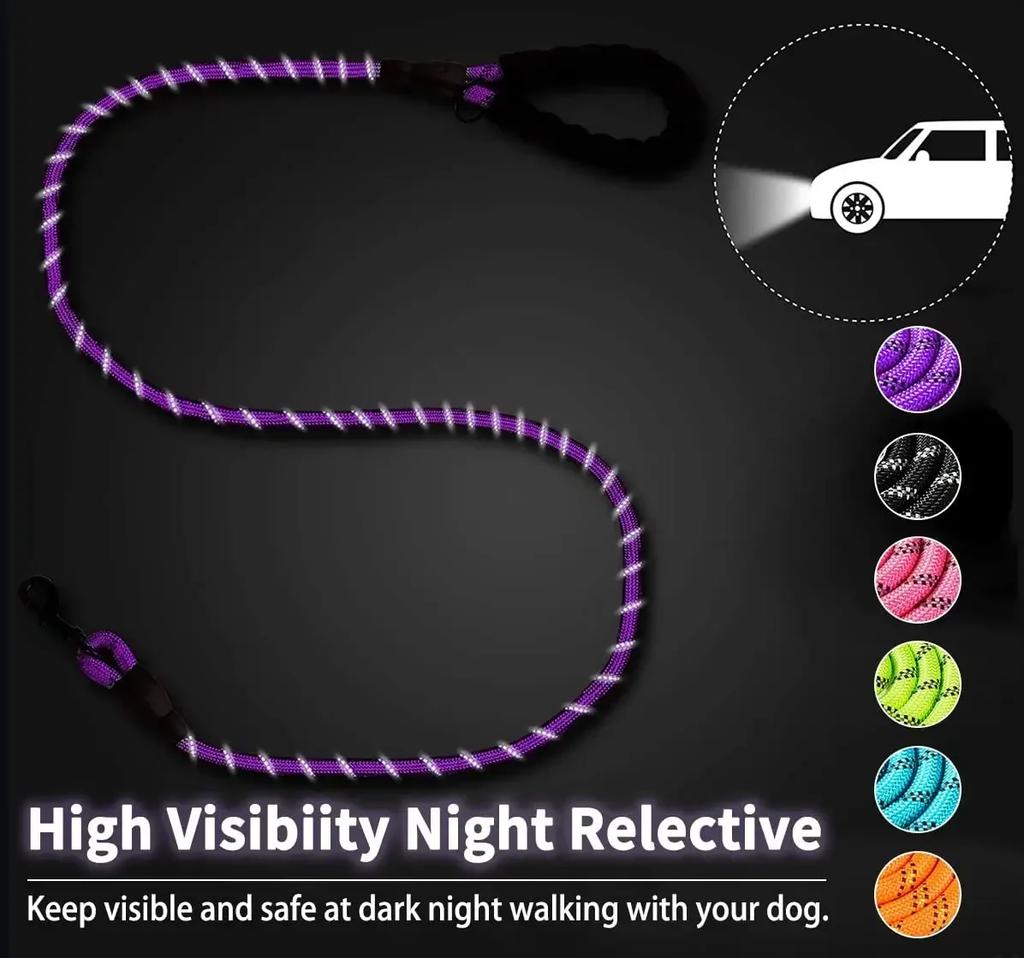 Reflective Strong Dog Leash for Small Medium Large Dogs Pet Leashes Drag Pull Tow Harness for Golden Retriever And More