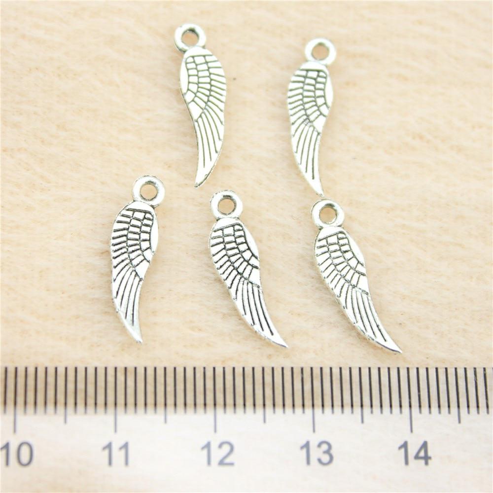 

WYISYWG 50 шт., подвеска из металла, подвески в виде крыла 19 мм, принадлежности для ювелирных изделий, компоненты B10276 античный серебряного