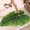 Easy To Clean Diatomite Floor Mat Green Leaf Pattern Bathroom Foot Rug  Home Corridor