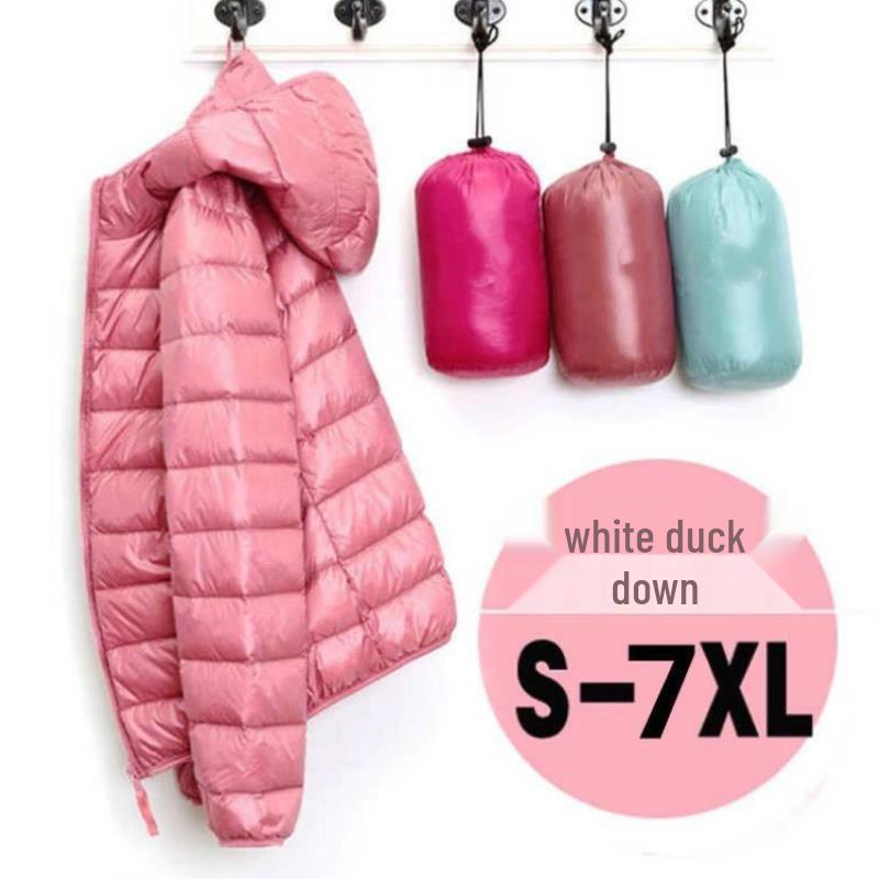 2023 Women's Lightweight Hooded Slim Down Jacket - Short, Fashionable, Plus Size, Autumn/Winter Outerwear