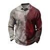 Men's Casual Long Sleeve Quick Dry Mesh Golf Shirt with Halloween Print