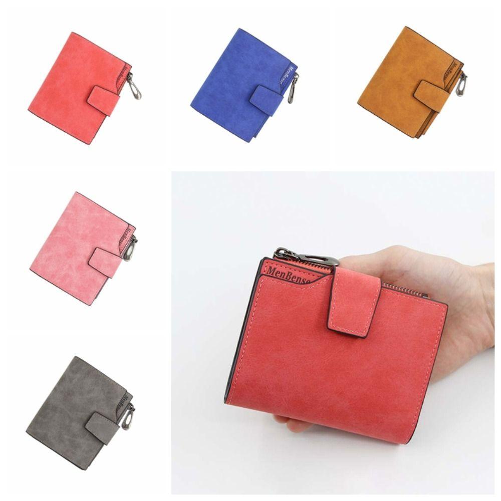 PU Leather Cash Purse Bag Large Capacity Short Wallets Portable Pocket Purse Wallet  Men Women
