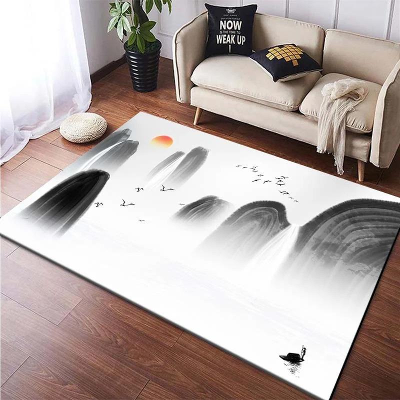 Chinese Ink Painting Floor Mats Door Decoration Home Living Room Floor Mats