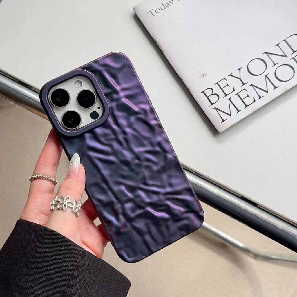 Applicable To IPhone 16 Wrinkled Skin-feeling Mobile Phone Case Apple 15proMax All-inclusive Matte 14 Anti-fall Protection Case