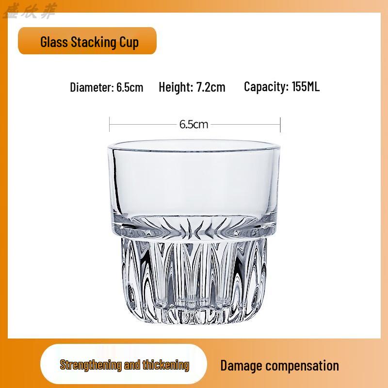 

Chaxun 155ml Tempered Octagonal Stackable Glass Tumblers, Set of 6