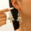 European & American Patchwork Alloy Christmas Tree Earrings for Women - Festive Fashion Party Accessory