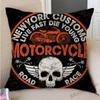 Motorcycle Art Biker Club Decoration Throw Pillow Case Us Retro Letter Print Free Spirit Motorbike Cotton Linen Cushion Cover