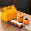 Travel tea set Small set Portable Kung Fu outdoor express cup Business souvenir white porcelain tea set
