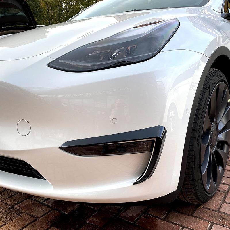 Nebelscheinwerferverkleidung für Tesla Modell Y/3, Stoßstangenabdeckung, Windmesser, Carbonfaser-Optik, Klingenverkleidung, Licht, Augenbrauen, Spoiler, Dekoration