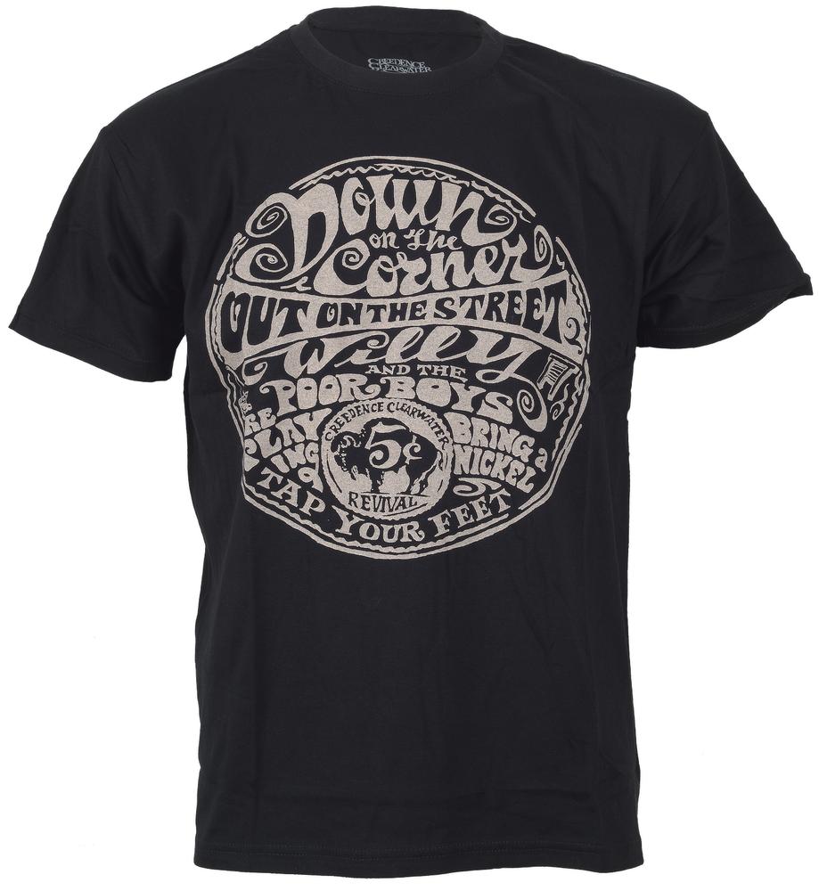 Official CCR T Shirt Creedence Clearwater Revival Down On the Corner Black New M