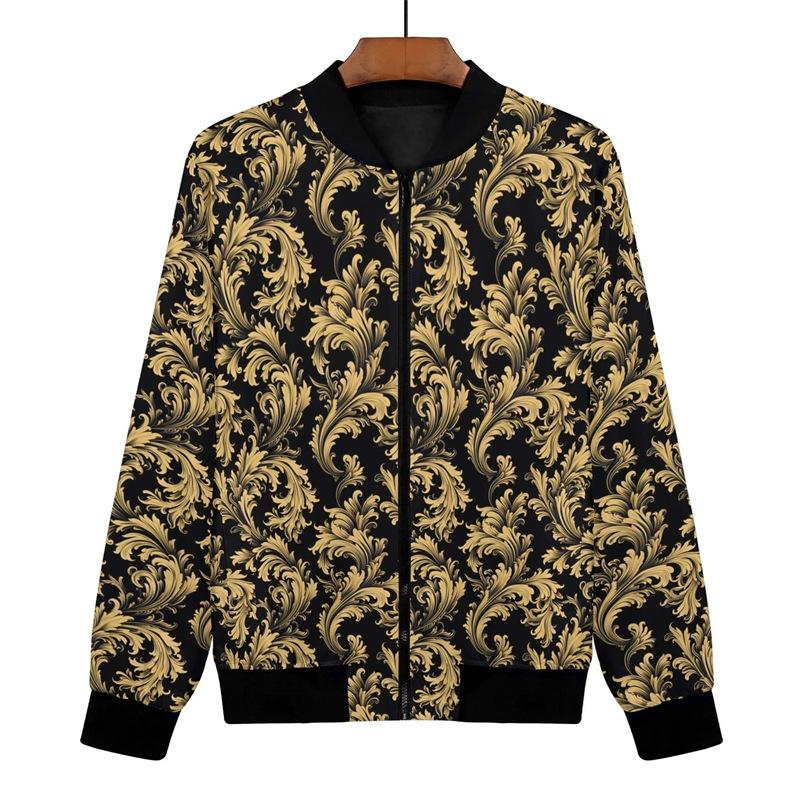 Luksusa baroka bombera jaka, unisex, ar