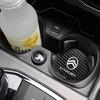 AGN4   2Pcs Car Emblem Cup Trough Mat Carbon Fiber Leather Cup Pad For Citroen C3 C5 AIRCROSS C5X C4 Cactus PICASSO e-C3 C1 C-Crosser