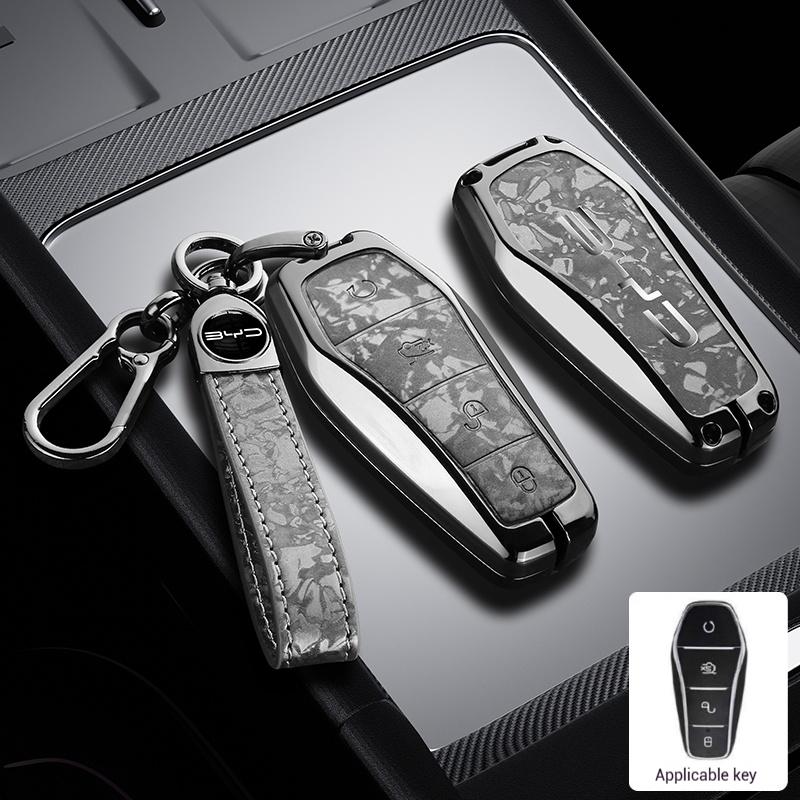 Interior Mouldings Zinc Alloy Car Remote Key Case Cover Shell Fob For BYD Song Plus Atto 3 Han EV Tang DM Qin Seal Dolphin Keych