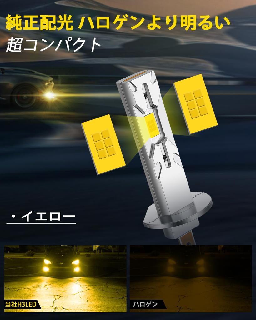 Far LED H1 Lampă de ceață H1 12/24V 3000K Galben Bec LED H1