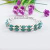 Natural Turquoise Bracelet, 2 Line Cluster Bracelet, 925 Sterling Silver Bracelet, Multi Stone Bracelet, Wedding Bracelet, Handmade Bracelet