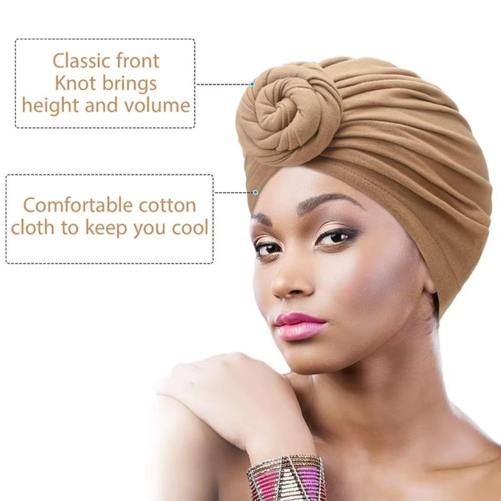 Elastic Twist Knot Turban Hat Wrap Style Cancer Chemo Hat Fashion Hijab Caps  Women Headwear