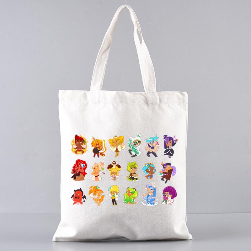 

Shadow Milk Cookie Run Kingdom Pure Vanilla Cookie Women Canvas Tote Bags Handbags Shoulder Bags Shopping Handbag