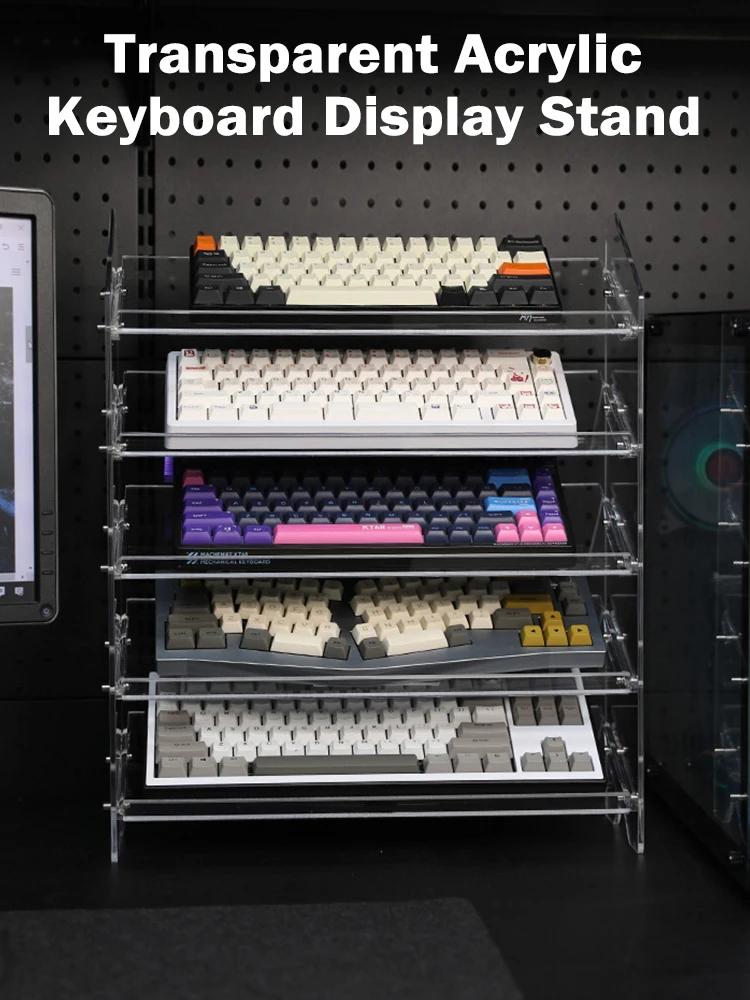Transparent Acrylic Keyboard Display Stand Keyboard Mouse Desktop Organizer Acrylic layer Rack keyboard tray Desktop Organizer