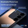 For Samsung Galaxy S24+ Case Graphene + Brass Heat Dissipation Silicone PC Phone Cover Support Magnetic Car Mount