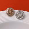 10pcs Diamond Inlaid Flower Metal Button Sewing Scrapbooking Clothing Leather Bag DIY Craft Sweater Decorative Button 20MM